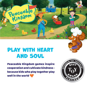 Peaceable Kingdom Acorn Soup Game packaging showing product design and age range.