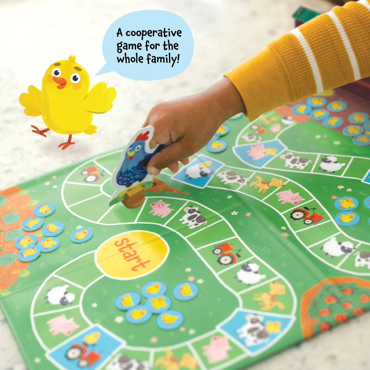 Peaceable Kingdom Count Your Chickens award badge highlights its acclaimed design.