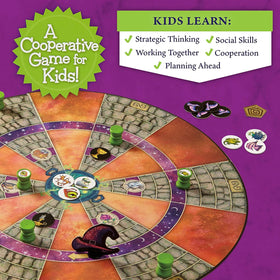 Peaceable Kingdom Cauldron Quest packaging and components shown for family game night.