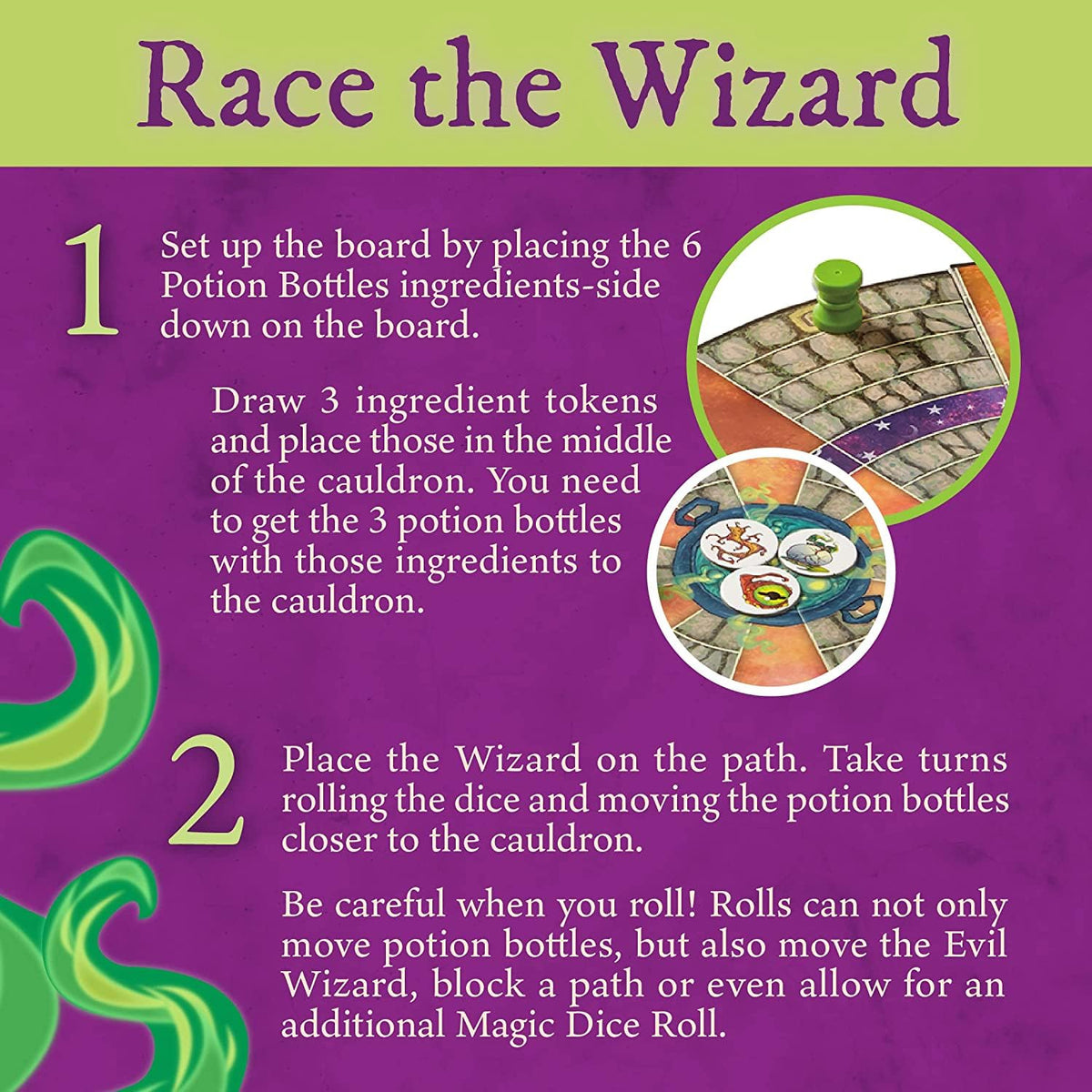Peaceable Kingdom Cauldron Quest wizard tokens and hat bring fantasy to life.