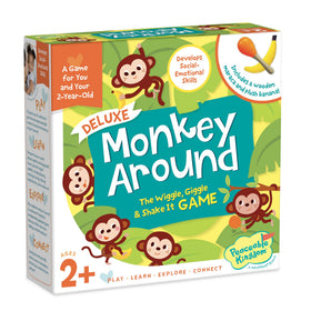 Peaceable Kingdom Deluxe Monkey Around board promotes active play and gross motor development.