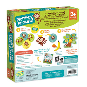 Peaceable Kingdom Deluxe Monkey Around game visuals encourage caregiver-child cooperation.