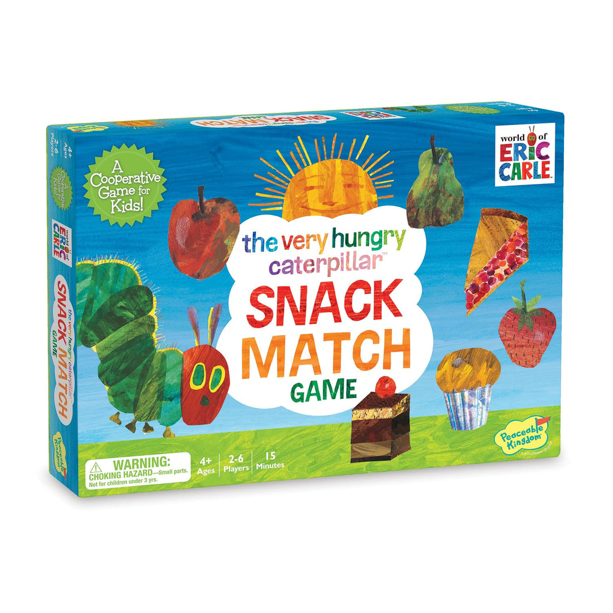 Peaceable Kingdom Eric Carle Snack Match Board with 3-D caterpillar for cooperative play.