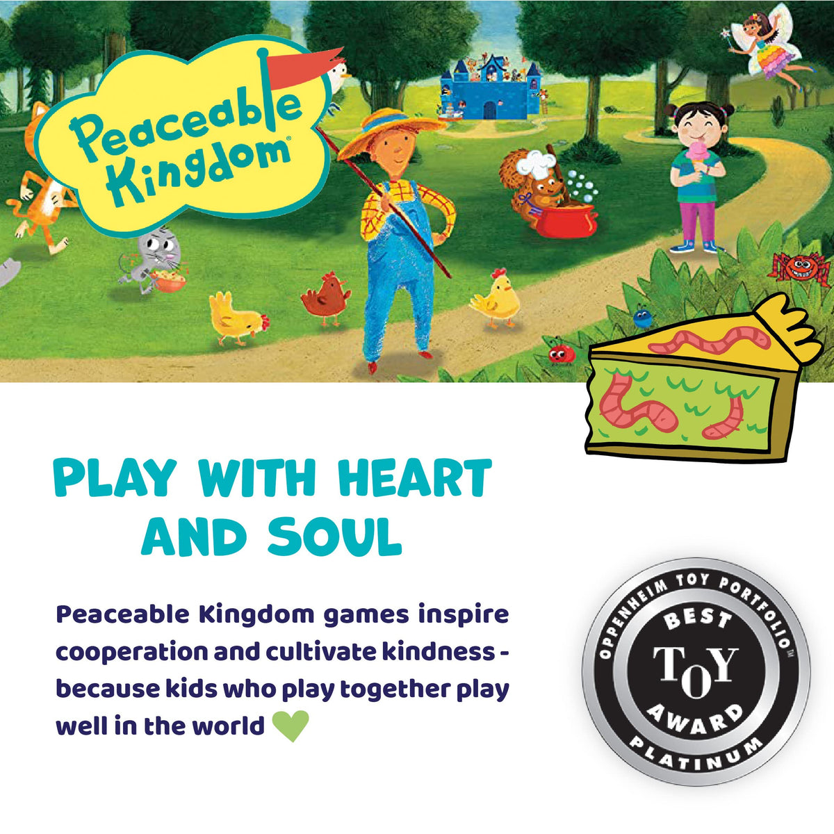 Peaceable Kingdom Feed the Woozle game components emphasize dexterity through play.