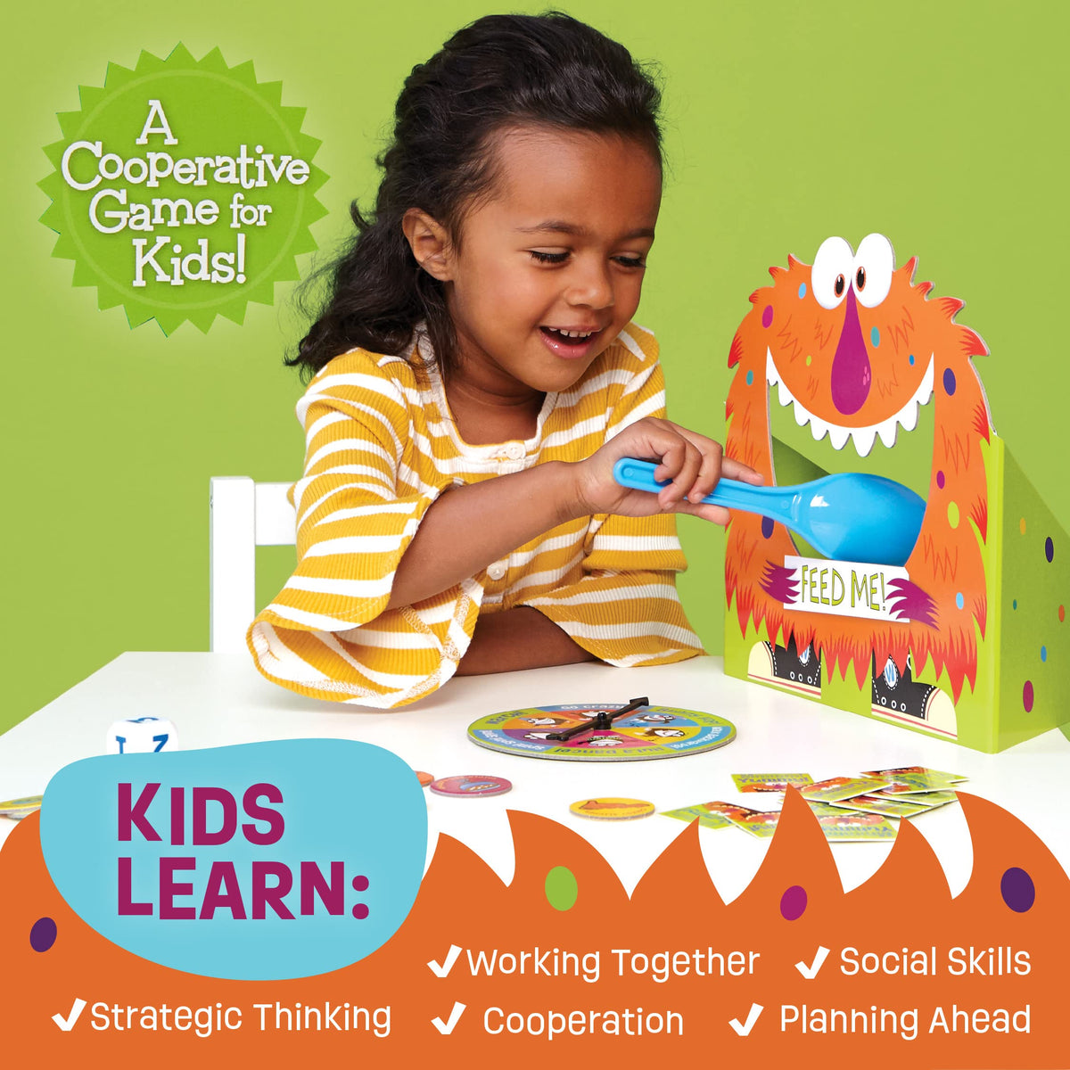 Peaceable Kingdom Feed the Woozle cards set simple goals for rounds.