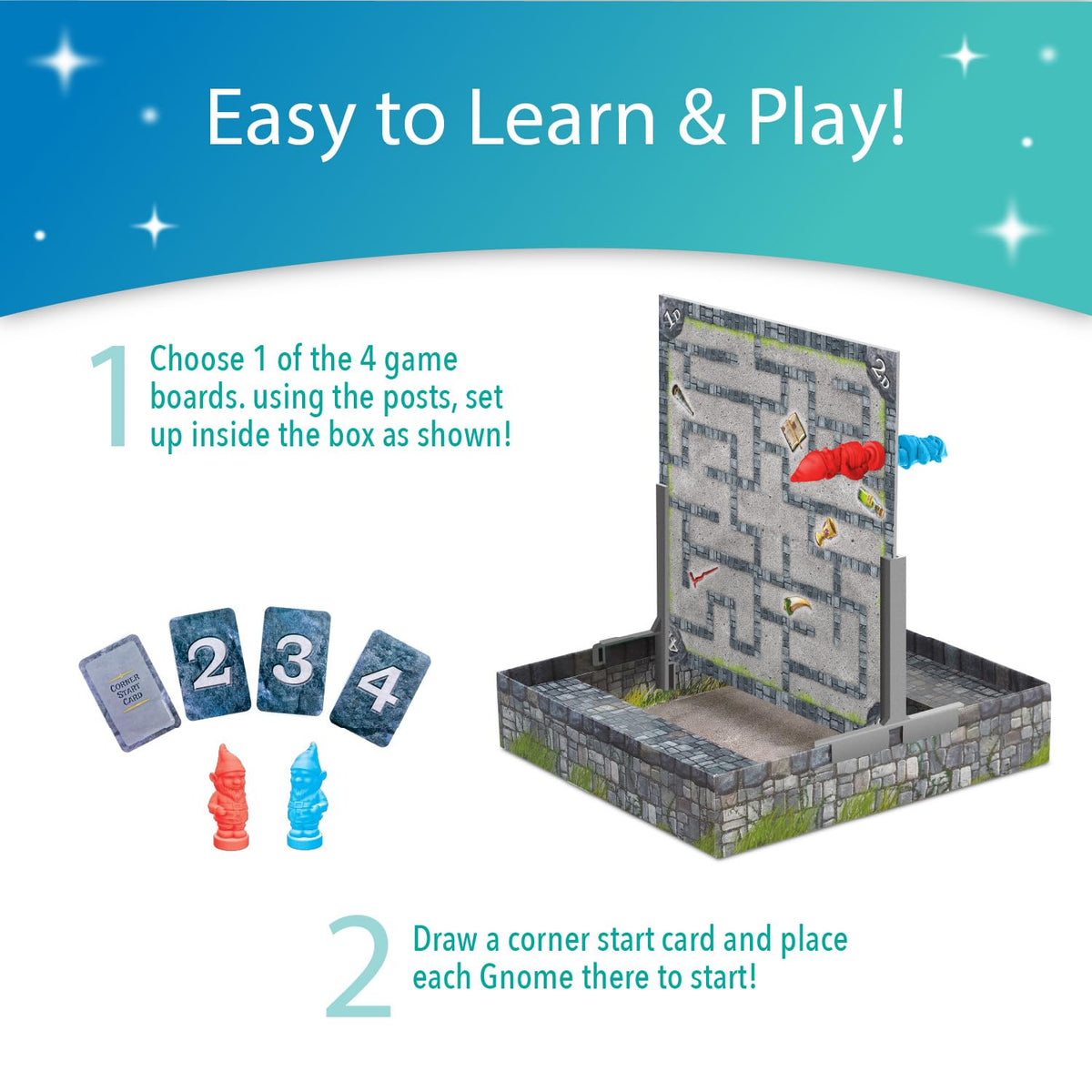 Peaceable Kingdom Gnomes at Night board side B featuring alternate routes