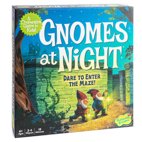 Peaceable Kingdom Gnomes at Night cover showing cooperative play for kids ages 6+