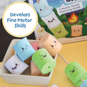 Peaceable Kingdom Happy Marshmallow Toddler Game pretend campfire scene to encourage cooperative play