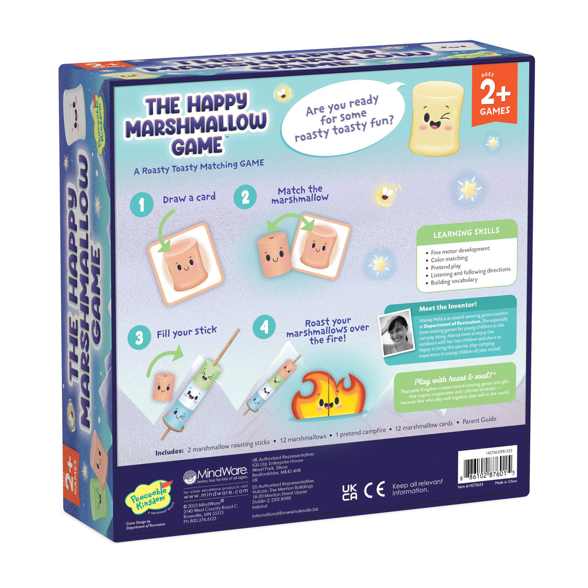 Peaceable Kingdom Happy Marshmallow Toddler Game classroom use friendly and durable