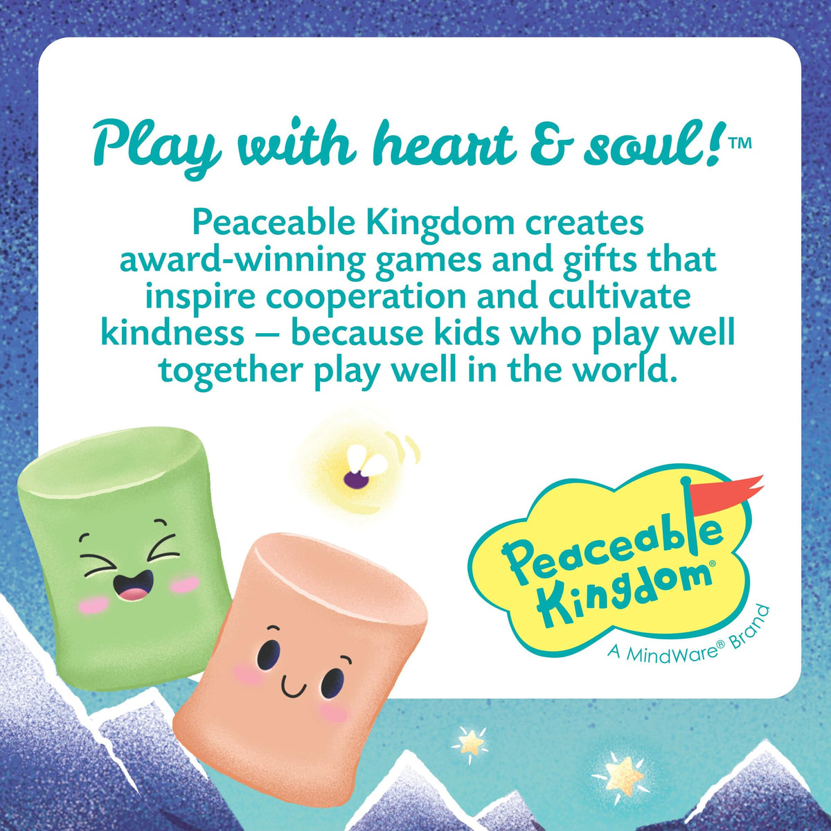 Peaceable Kingdom Happy Marshmallow Toddler Game parent guide with simple play tips