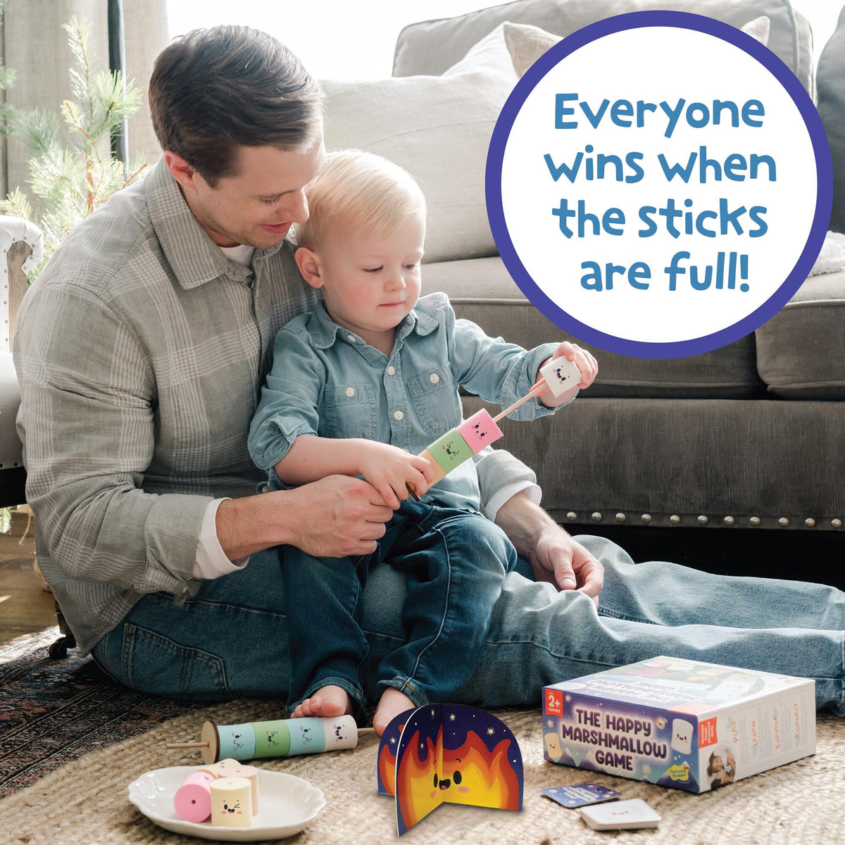 Peaceable Kingdom Happy Marshmallow Toddler Game twelve marshmallows for multiple rounds