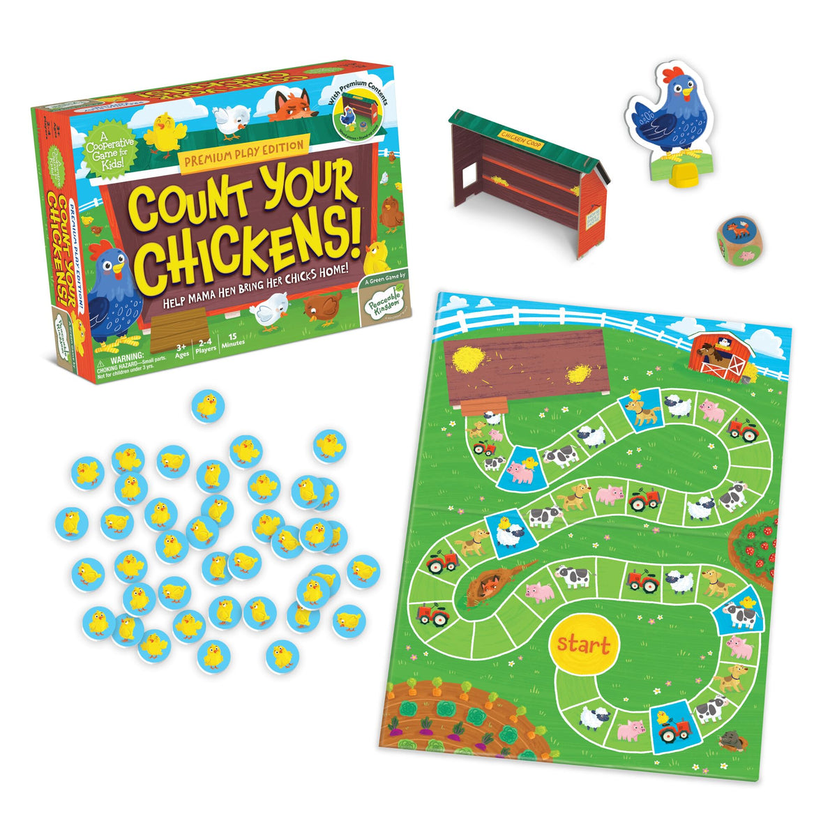 Peaceable Kingdom Count Your Chickens Mama Hen piece guides chicks in cooperative play.