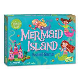 Peaceable Kingdom Mermaid Island board game on table for cooperative play.