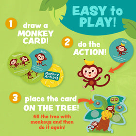 Peaceable Kingdom Monkey Around child plays with caregiver for active learning.