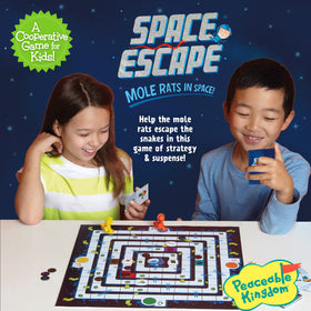 Peaceable Kingdom Space Escape cards laid out to spark teamwork.