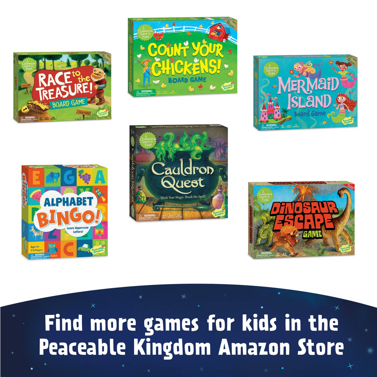 Peaceable Kingdom Space Escape challenge variation page for expanded play.