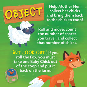 Peaceable Kingdom Count Your Chickens spinner disc sets move pace for play.