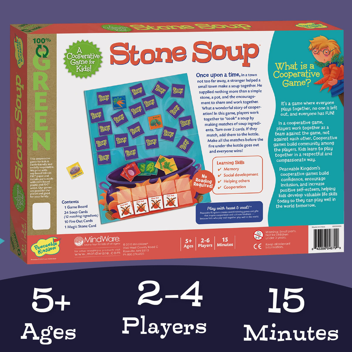 Peaceable Kingdom Stone Soup kettle mat scene ready for play