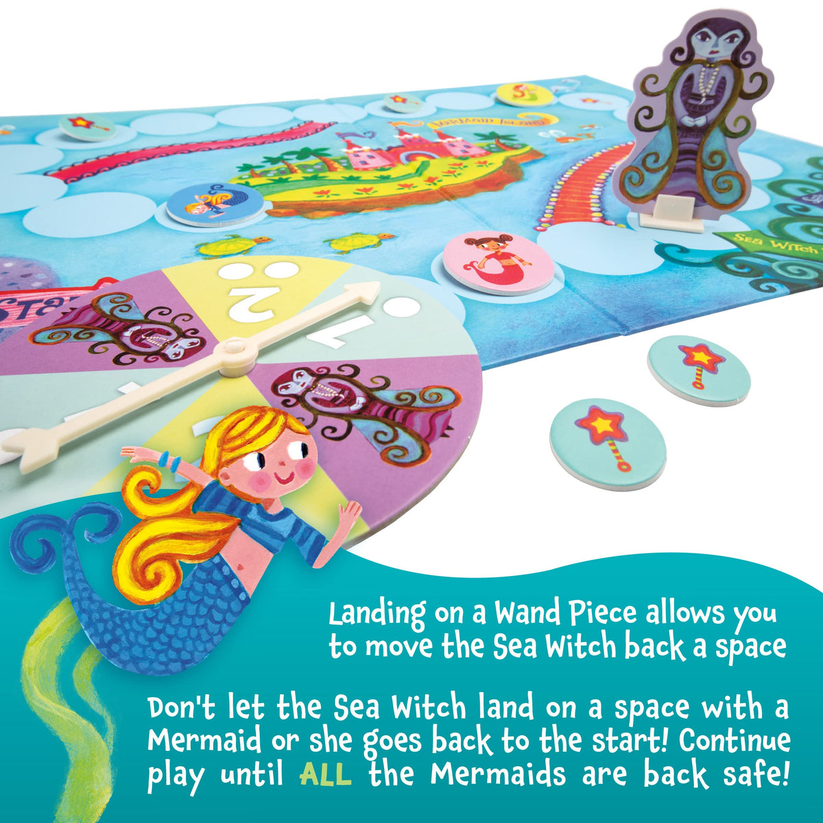 Wand tokens ready to influence Mermaid Island challenges.