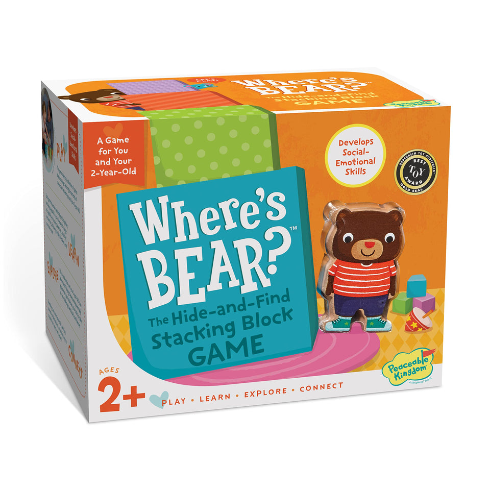 Peaceable Kingdom Where's Bear nesting boxes setup invites stacking play and exploration