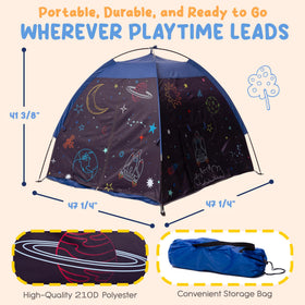 Peaceful Playtime sensory tent includes two escape holes for safe exploration.