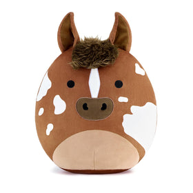 PEACH CAT Appaloosa horse plush full-body view, perfect cuddle companion.