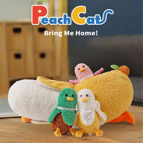 PEACH CAT Banana Duck baby plushes, 6 inches, colorful and kid-friendly.