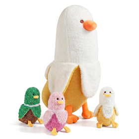PEACH CAT Banana Duck Mommy plush, 19.7 inches, soft and comforting cuddle buddy.