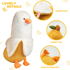 PEACH CAT kawaii banana duck for reading, TV time, and study breaks.