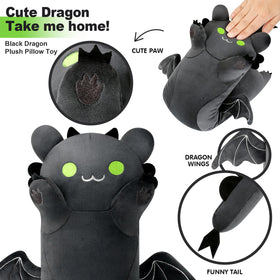 PEACH CAT long dragon cat plush pillow vacuum packaging.