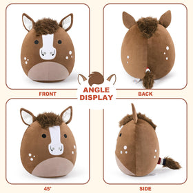 PEACH CAT Quarter Horse plush, vacuum-sealed packaging ready for gifting.