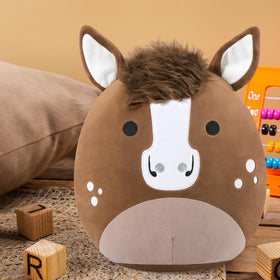 PEACH CAT Quarter Horse plush, room decor option for desks, beds, and shelves.