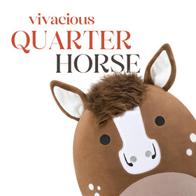PEACH CAT Quarter Horse plush, side view, ultra-soft texture ideal for comforting hugs.