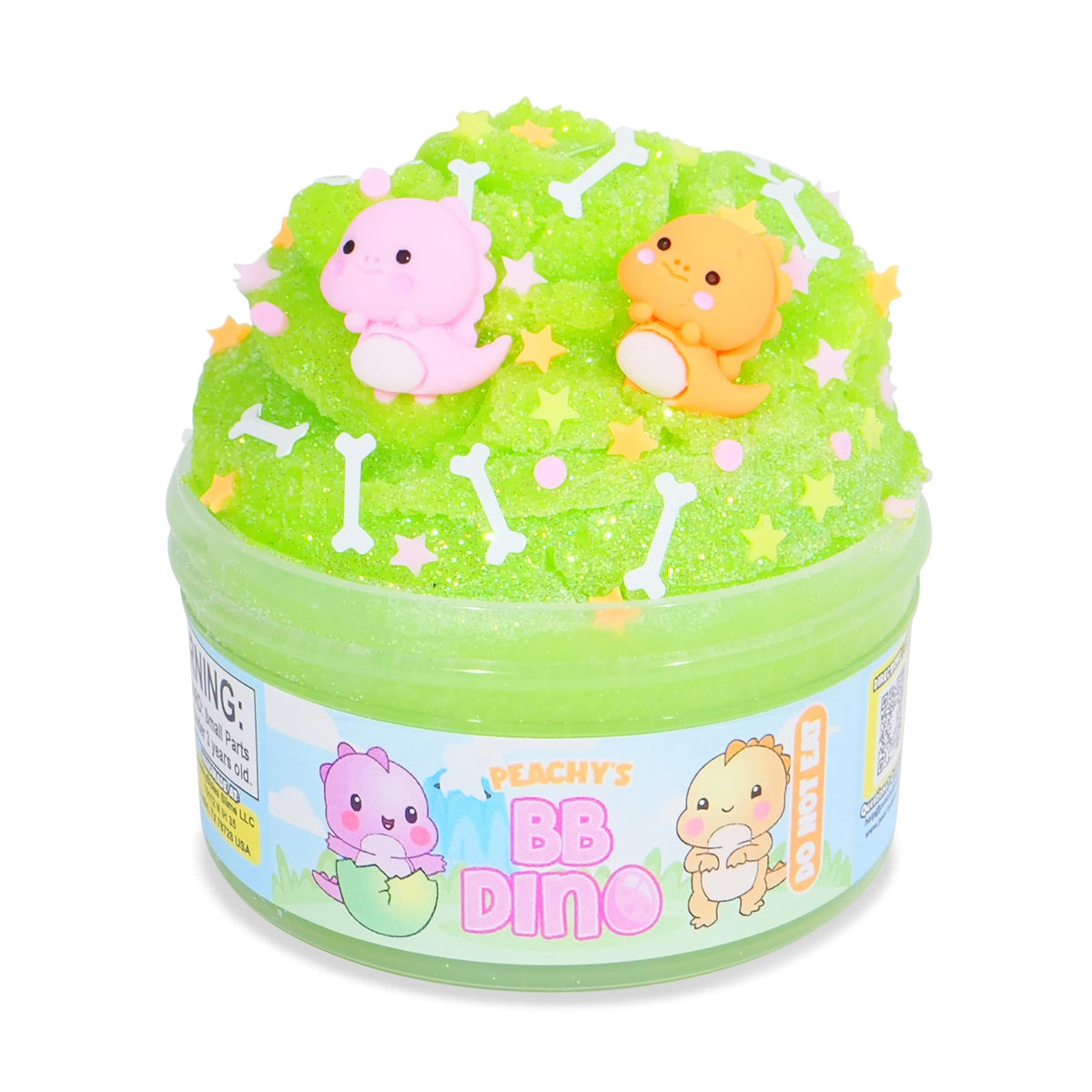 Peachybbies Kitty Slumber Party slime jar with soothing scent.