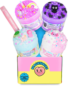 PEACHY Peachybbies Slime 4-Pack fantasy bundle cover for creative, screen-free fun.