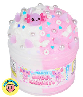 PEACHY Angel Axolotl slime jar features pastel charms for creative storytelling play.
