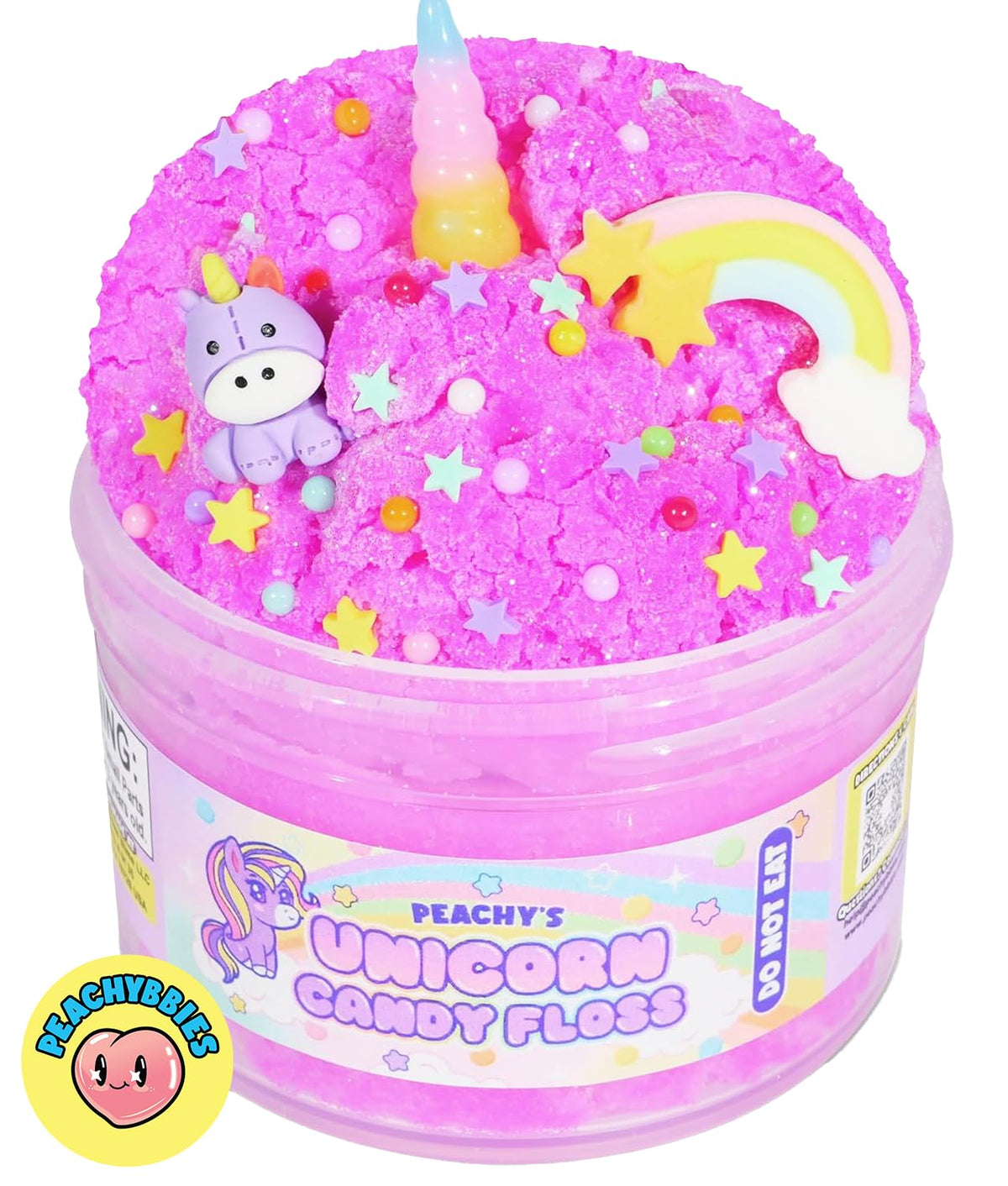 PEACHY Magical Kitty Fur slime jar offers fluffy texture for cozy sensory play.