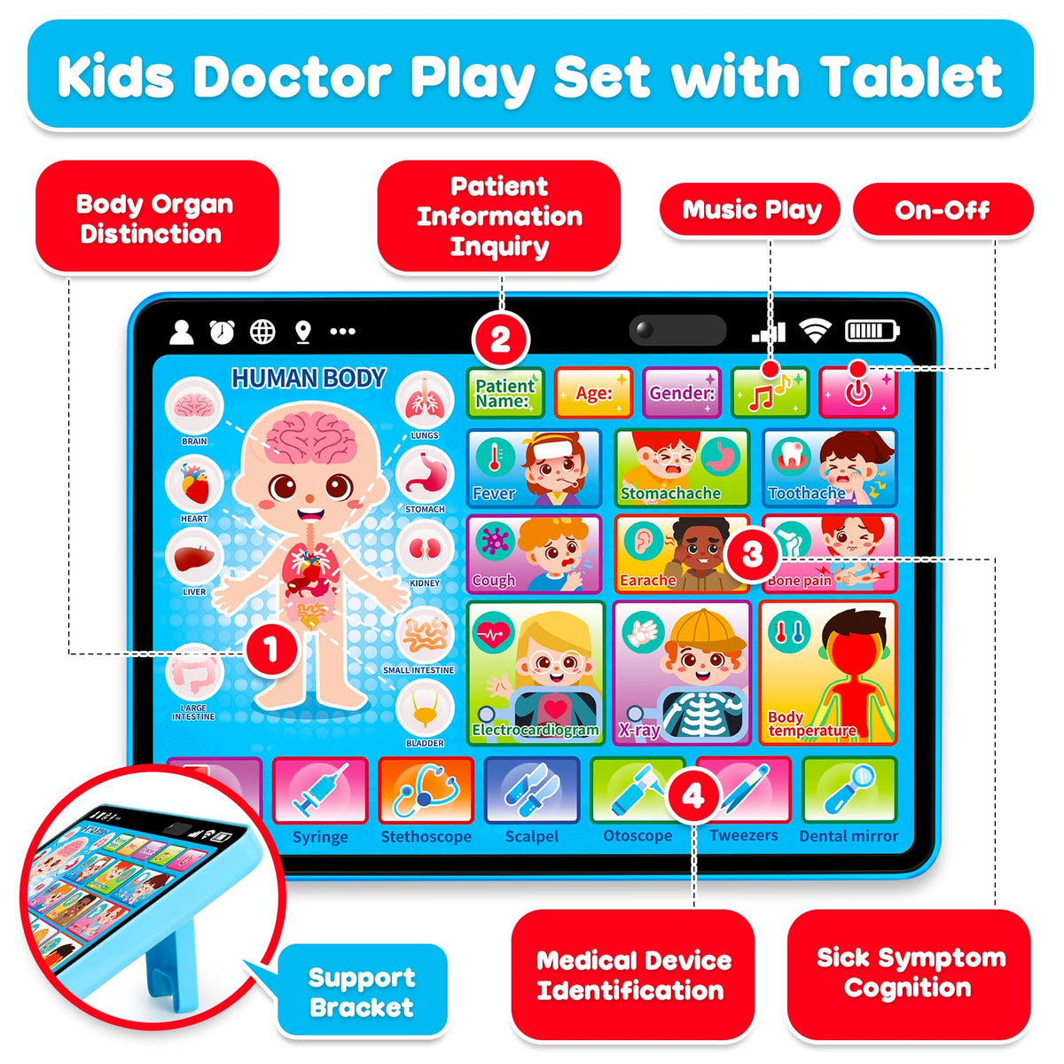 Peacurh Doctor Kit stethoscope sparks pretend healthcare scenarios and fine motor engagement