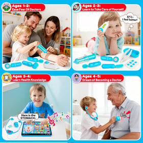 Peacurh Doctor Kit syringe invites careful pretend dosing and hand-eye coordination practice