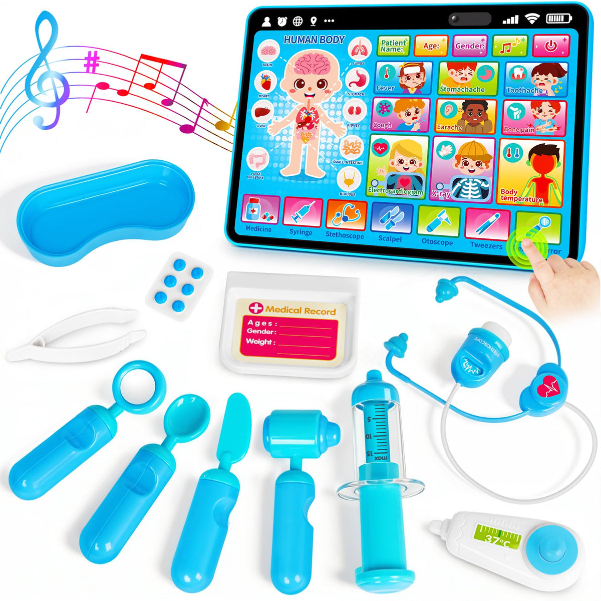 Peacurh Doctor Kit musical tablet for learning and imaginative play during quiet mornings