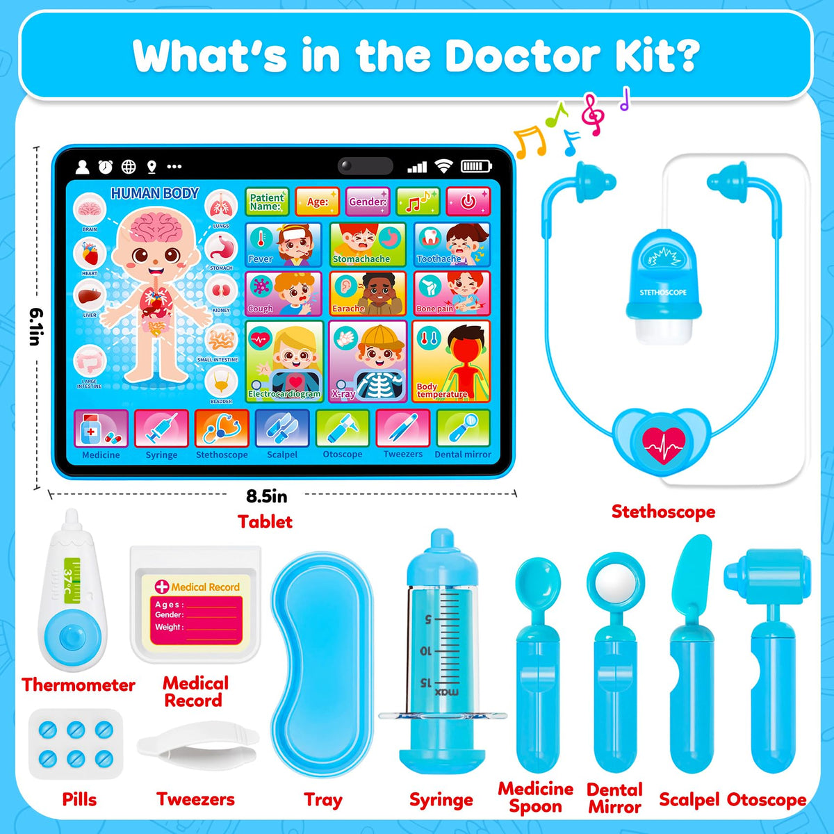 Peacurh Doctor Kit tray keeps tools organized for tidy, enjoyable pretend sessions