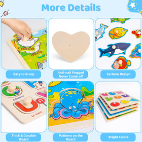 Peacurh shape puzzle helping shape recognition and memory