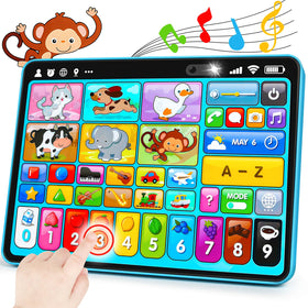 Peacurh tablet showing alphabet icons for early literacy and pronunciation practice