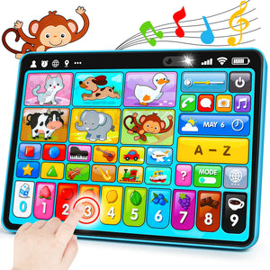 Peacurh tablet showing alphabet icons for early literacy and pronunciation practice