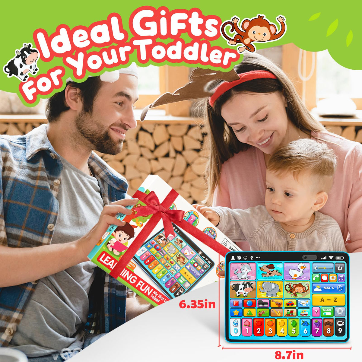 Peacurh learning toy featuring fruits and dates for practical vocabulary use