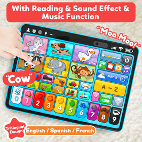 Peacurh tablet in music mode inviting interactive tunes and listening skills