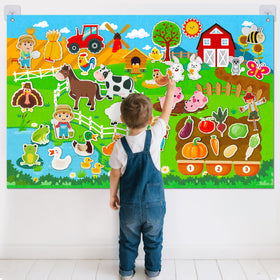 Peacurh Toddler Storytelling Playset suits floor, table, or wall setups
