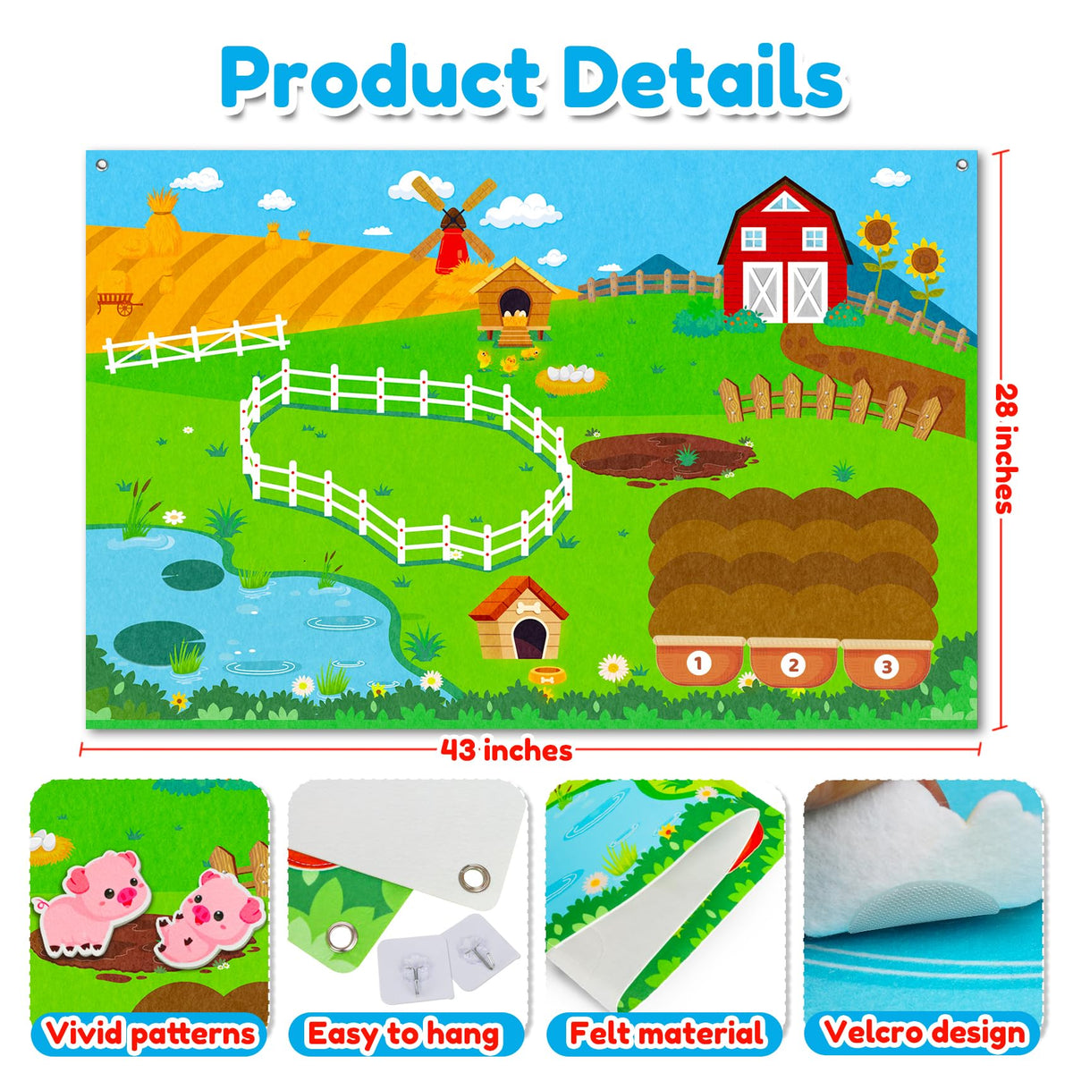 Peacurh Vegetables Felt Pieces inspire sequencing and farm-themed role play