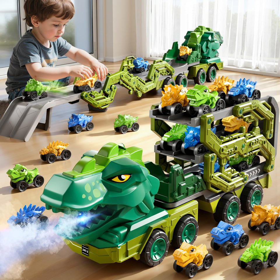 PEADUCK dinosaur transport truck toy offers imaginative play for kids ages 3 to 8