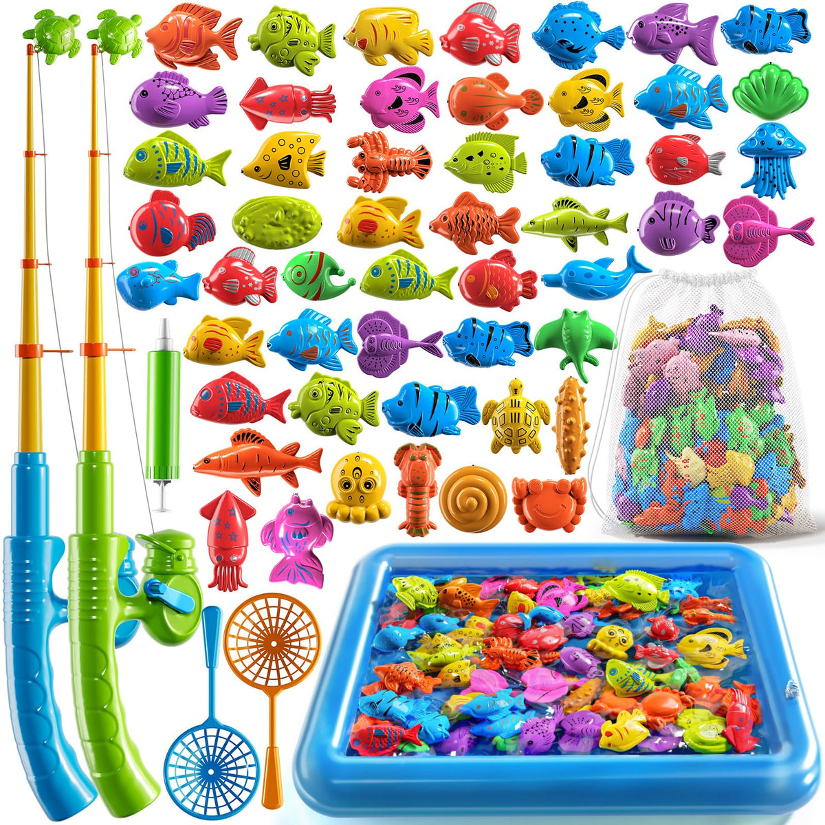 PEADUCK magnetic fishing game pool set for shared play and family fun.